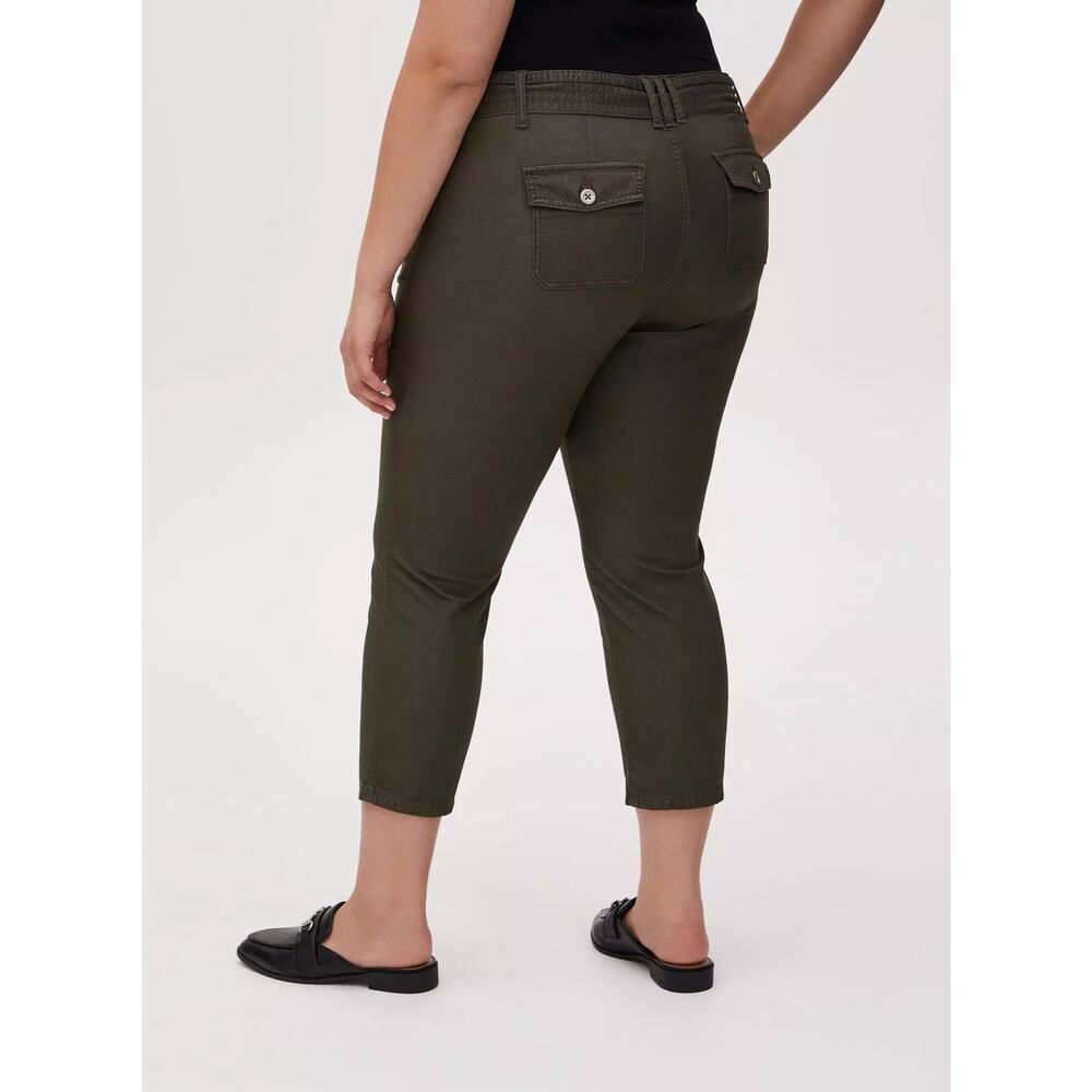 Torrid Green Tie-Front Mid-Rise Crop Skinny Pants - Size 24 - Picture 4 of 10